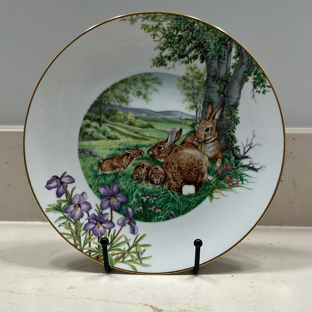 1983 Decorative Plate Southern Forest Families Eastern Cottontail Rabbit